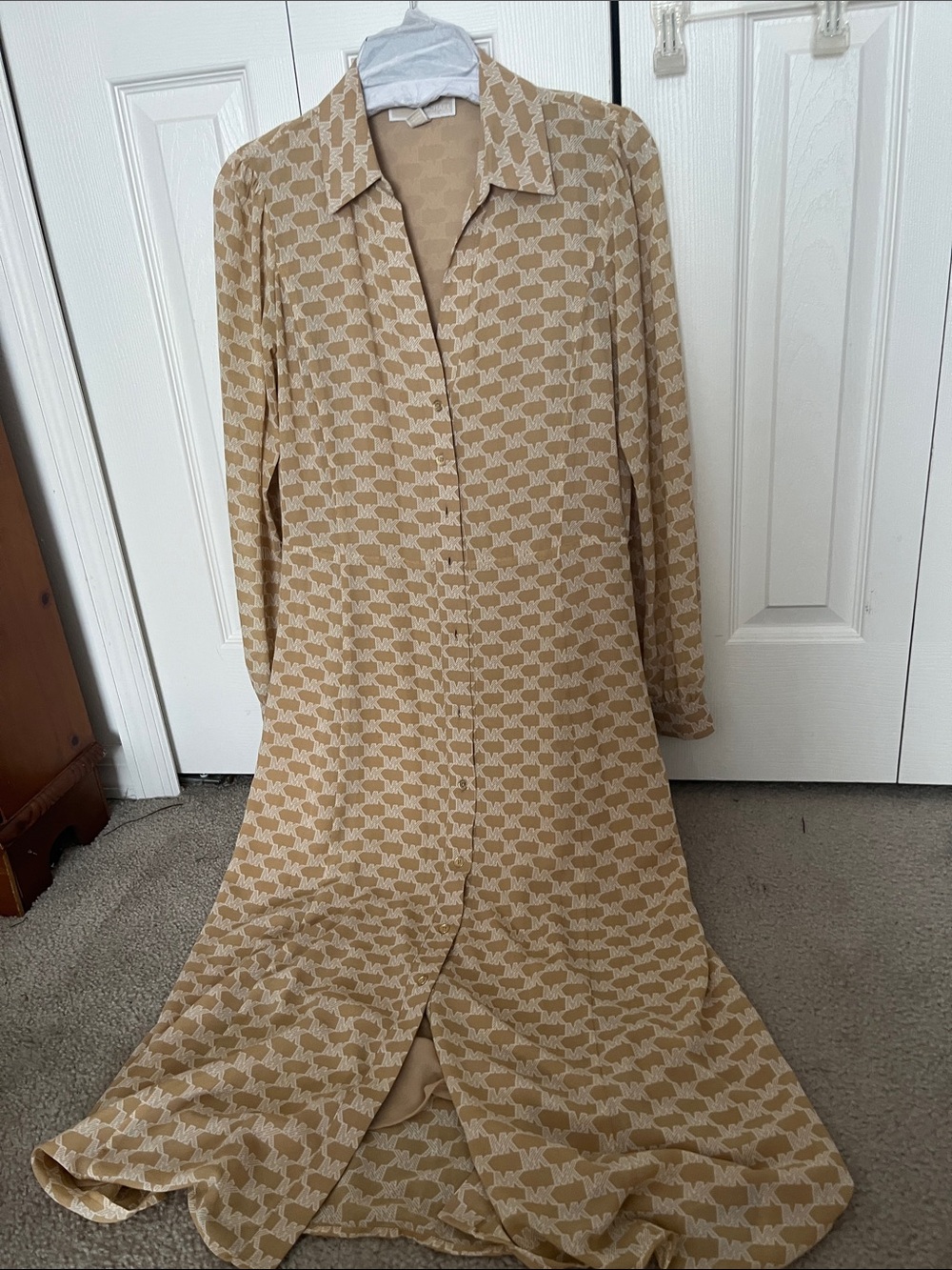 Michael Kors Beige Patterned Maxi Dress
